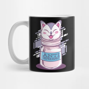 Anti-Depressant Cat Funny Shirt Mug